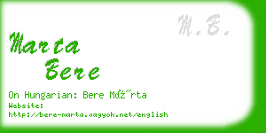 marta bere business card